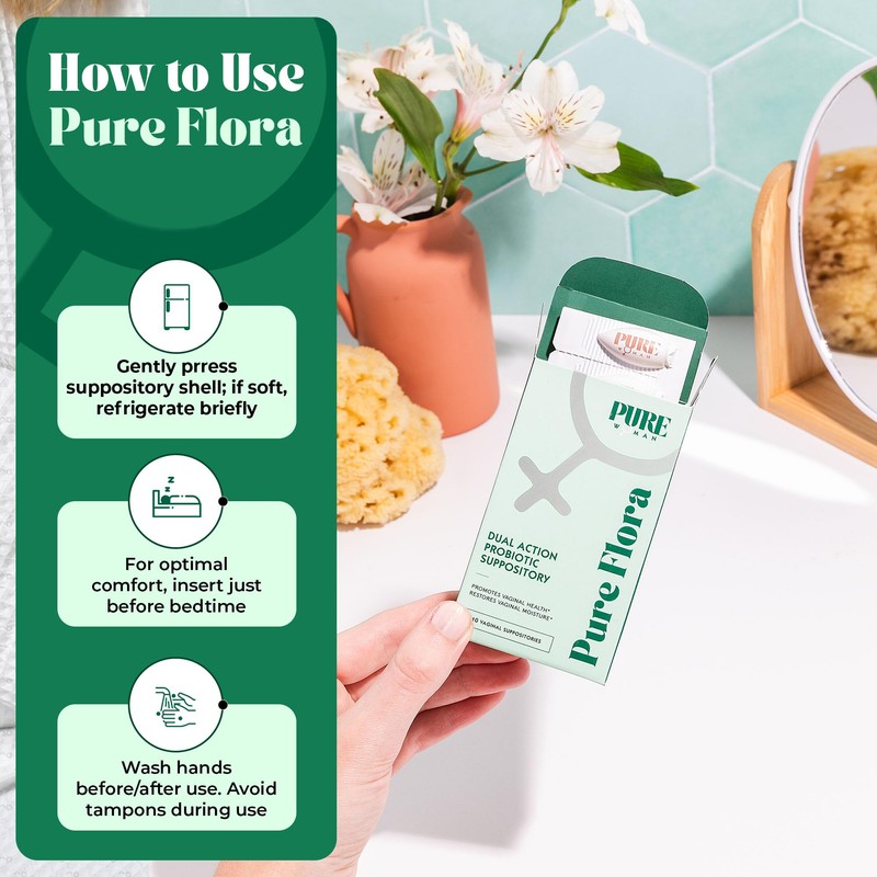 PURE WOMAN Pure Flora Vaginal Probiotic Suppository - 4 Strain