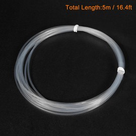 sourcing map PTFE Tube 1mm Inner Dmr x 2mm Outer Dmr x 16ft PTFE Hose for PLA ABS 3D Printer