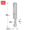 Trend Professional Trimmer, 83-Degree Guided, 1/4 Inch Shank, 6.3mm Cut