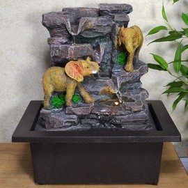 Elephant On Stone Water Fountain With Light Perfect Indoor Water Feature