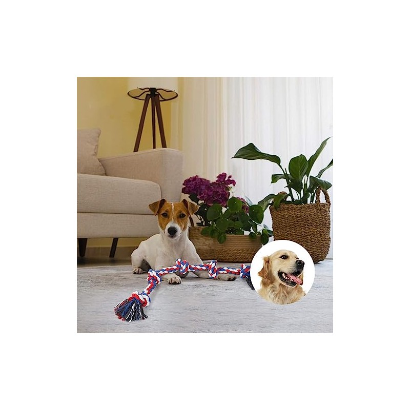 Juguetes para Perro Grande, Cuerda para Masticar Perros 5 Nudos