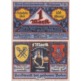 Prophila Collection Banknote Stolzenau Emergency Money: 1277.1 1 Mark 1. Schmied Notgeld Stolzenau a. d. Weser Mint 1921 1 Mark Kreishandwerker-Bund (Banknotes for Collectors - No Means of Payment)