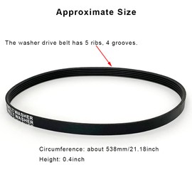 W10006384 Washer Drive Belt Replacement Part for Whirlpool Maytag Kenmore Washers, Top Load Washing Machine Accessories Replaces WPW10006384 WPW10006384VP PS11747978 AP6014712