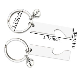 New Mom Dad Pregnancy Keychain for First Time Parents - Engraved Gifts for Mommy Daddy Baby Announcement
