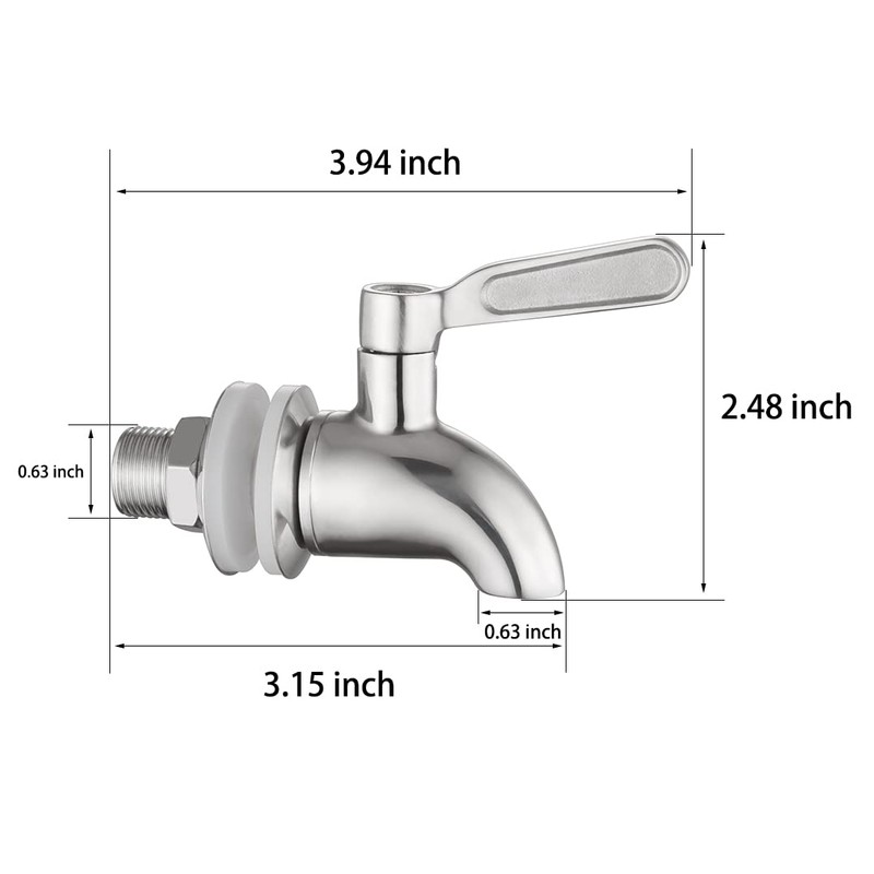 Walkinginrain Beverage Dispenser Replacement Spigot,Stainless Steel Spigot for Water Dispenser,Drink