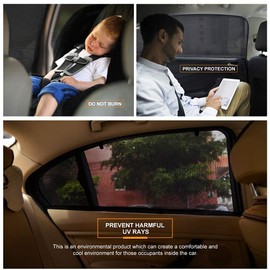 PHYLES 44" x 21" Car Window Shades for baby, Covers Rear Side Vehicle Shade, Protect the kids and Pets Against UV Rays, Universal for Most Vehicles, Pack of 2(Large)