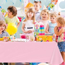 4 Pack Pink Tablecloths Valentines' Day Table Cloth Pink Table Cover Wedding Party Tablecloth Rectangle Tablecloth for Valentine Holiday New Year Party Supplies 51x86IN