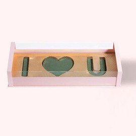 Long Acrylic I Love You Flower Box Comes With Liners and Foams - Specification: Pink