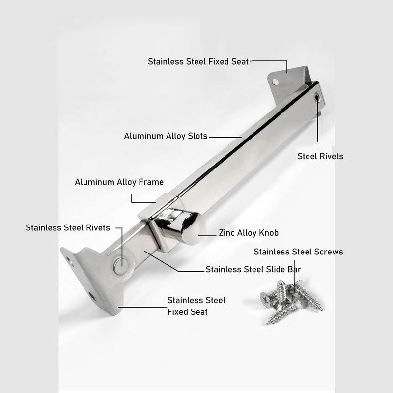 Casement Window Stay, Stainless Steel Security Window Latches Adjustable Telescoping