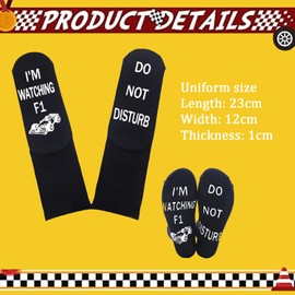 SSKHE Novelty Socks Funny Socks DO NOT DISTURB I'M WATCHING F1 Socks, Formula 1 Socks, Birthday Present Christmas Gifts for F1 Lovers, F1 Socks Car Novelty Gifts for Men Teenage Boys 9-12 UK