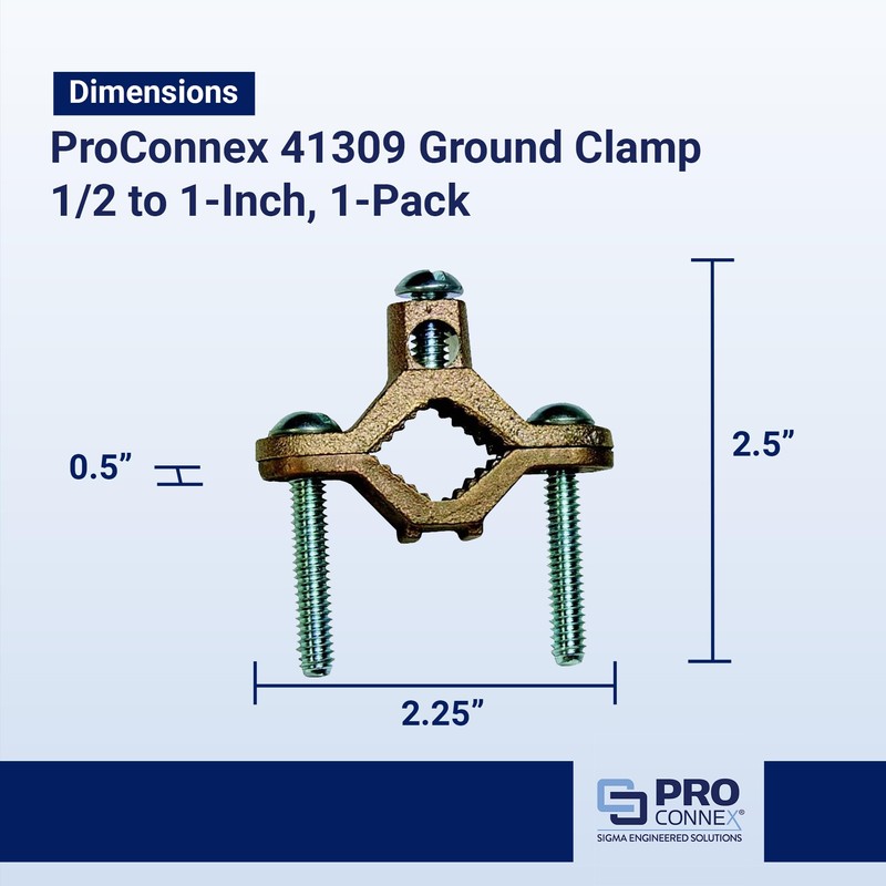 SIGMA ENGINEERED SOLUTIONS ProConnex 41309 Ground Clamp 1/2" - 1"