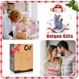 Philodwell Garden Decor Solar Cat Statues: Outdoor Sculptures with Glowing Butterfly for Lawn Ornaments Home House Yard Art Porch Patio Balcony - Unique Gifts for Mom Grandma Women