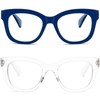 REAVEE 2 Pack Retro Oversized Reading Glasses for Women Men,