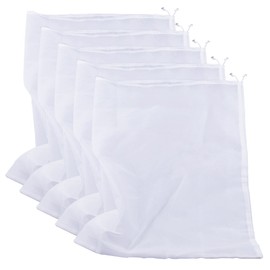 Therpin Reusable Nylon Fine Mesh Food Strainer Bag, All Purpose Food Grade Filter for Almond Milk, Coffee, Home Brewing, Hop, Juice (64cm x 48cm, 5 Pcs)