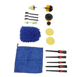 Acouto Car Detailing Brush Kit Plastic Metal 17pcs Auto Detailing Brush Kit Profesional Car Detail Cepillo de Limpieza para Rueda Exterior Interior Auto Cepillo de Limpieza