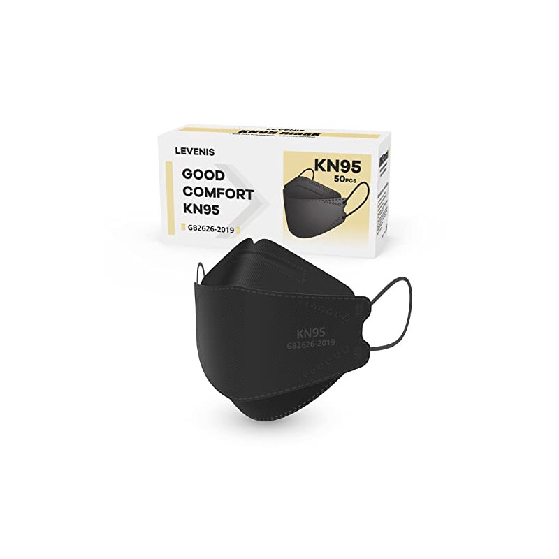 LEVENIS KN95 Face Masks 50 Pack, Breathable Comfortable and Disposable