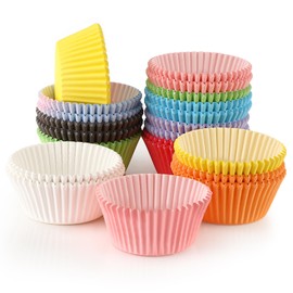 Pavlleen Standard Muffin Cases Colourful Paper Cases Pack of 500 with 10 Colours Muffin Cases Baking Accessories Paper Cupcake Cases Ideal for Wedding, Parties, Birthdays, Christmas
