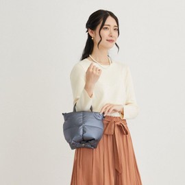 Route 1245 Feathered Shoulder Bag Mini Tote Bag FE Baby Lou CARO-A (Gray), gray