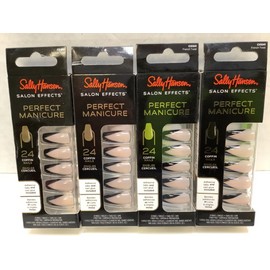 Sally Hansen Salon Effects Perfect Manicure, Coffin Nail, French Twist, Lot of 4