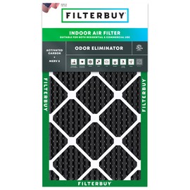 Filterbuy 17x25x1 Air Filter MERV 8 Odor Eliminator (1-Pack), Pleated HVAC AC Furnace Air Filters Replacement with Activated Carbon (Actual Size: 16.50 x 24.50 x 0.75 Inches)