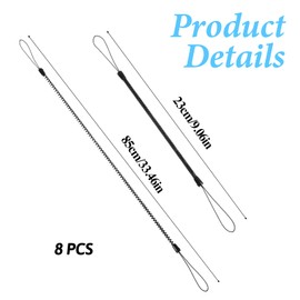 Mabor 8Pcs Pen Leash, Plastic Elastic Tether Lanyard for Tethering Touch Pens to Touchscreen Clipboard Black Retractable Anti-Lose Coil Spring Leash Stylus Lanyard Cord