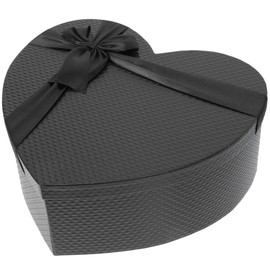 MAGICLULU 1Pcs Heart Shape Present Boxes Black Gift Boxes Heart Box with Lids Ribbon for Valentines Day Flower Arrangements