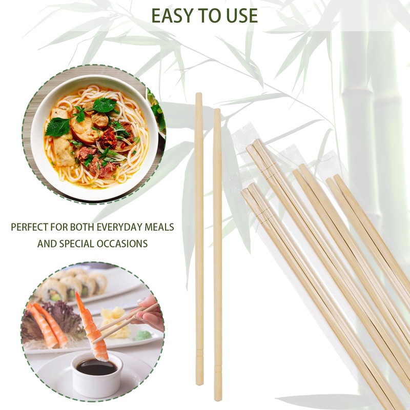 800 Pairs 9 Inch Disposable Bamboo Chopsticks Bulk