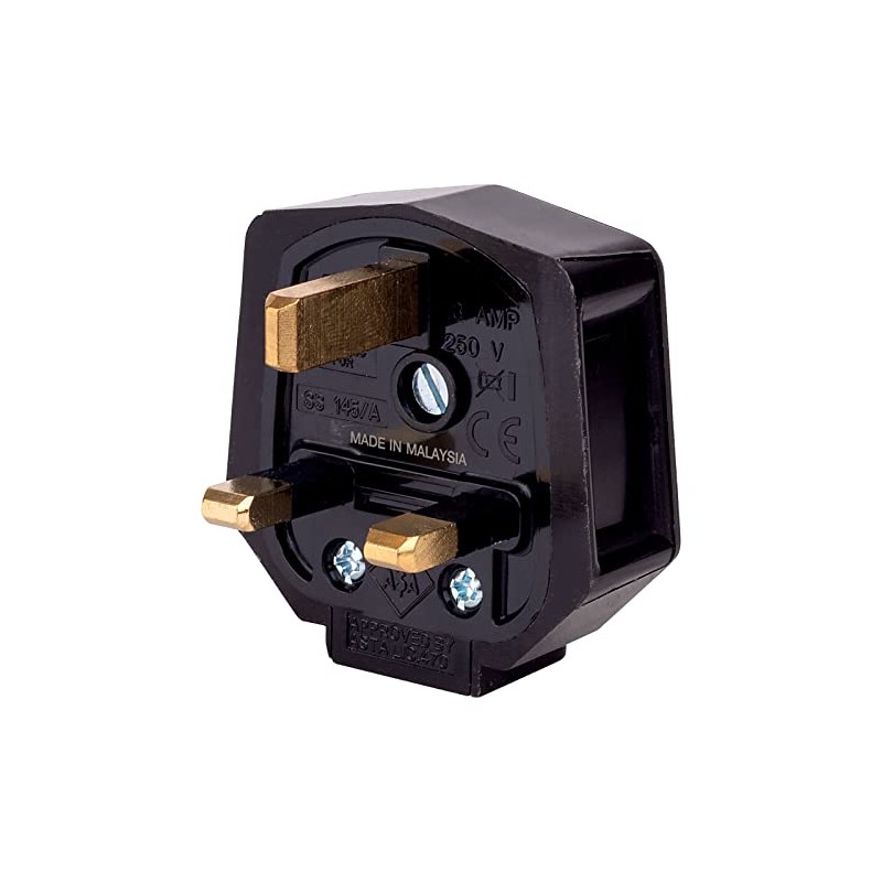 Duraplug PF133BLK 13 Amp Rubber Plug Fitted with 13A Fuse,