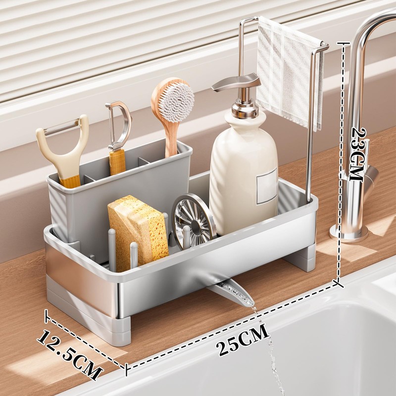SOVGIZF Sponge Holder for Kitchen Sink,Sink Caddy Organizer with Removable