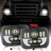 Unbranded DOT Pair 130W 5x7" 7x6" LED Headlights w/ EMC