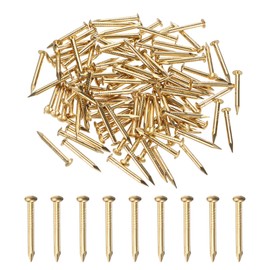 M METERXITY 100-Pack Small Tiny Nails, 2mm x 20mm Brass Precision MIni Nails Hardware Round Head for Wooden/DIY Crafts Decorative/Household Accessories/Picture Hanging