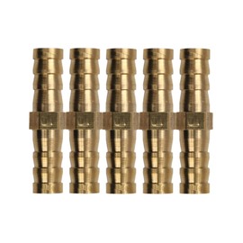 Splenno Barb Fittings, Hose Fittings, Brass, Barb Hose Fittings, I-Shaped, 5 Pieces, Straight Connector, 0.3 inch (6 mm), 0.3 inch (8 mm), 0.4 inch (10 mm), 0.47 inch (12 mm) Pipe (8 mm)