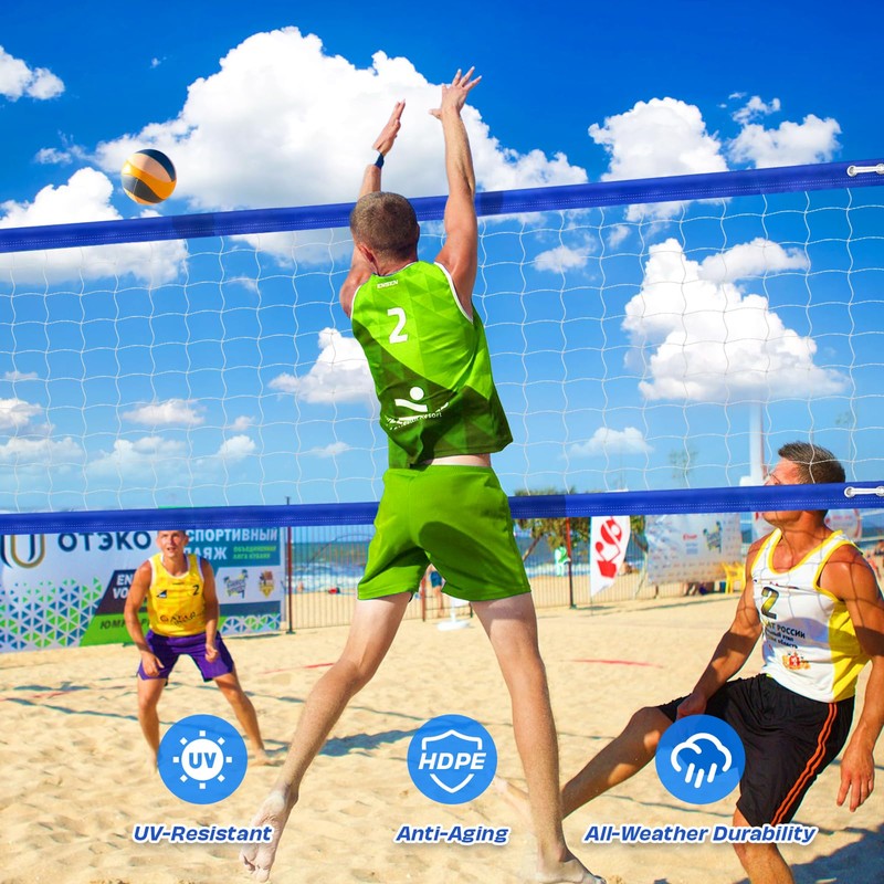 Professional Volleyball Net Outdoor Heavy Duty, All-Weather Durable,10 Grommets, Thickened
