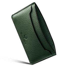Minimalistic Card Holder Wallet in Scandinavian Full Grain Leather - Green