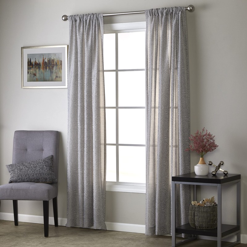 SKL Home Soft Swirl Window Curtain Panel, 56" x 84",