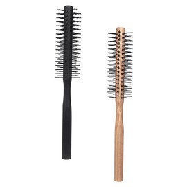 Baluue 2pcs Round Hair Brush for Blow Drying Styling Brush Wooden Roller Comb for Curly Hair