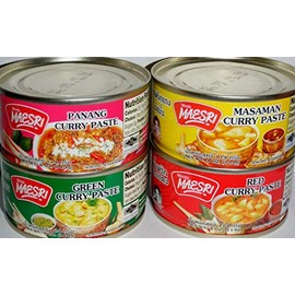 Variety Curry Paste 4pk Green, Red, Masaman, & Panang Curry (3 Pack)