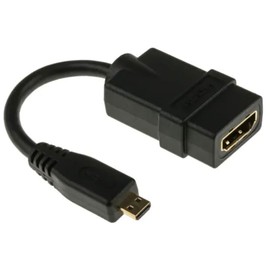 Mini Male HDMI to Female HDMI Cable Adapter, Supports HDCP 1.2, 5.9in (15cm), Pack of 1, MFR: 2369121