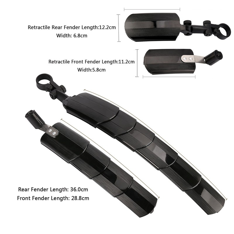 Tagvo Bicycle Mudguard, Retractable Bicycle Mudguard Set, Mountain Bike Front