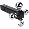 Heavy Duty Solid Shank Triple Ball Hitch Mount with Hook