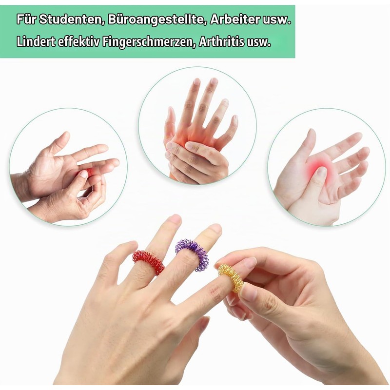 Kiaxffy Acupressure Ring, Pack of 40 Massage Rings for Fingers,