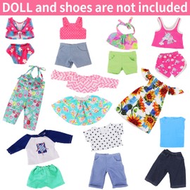 ZITA ELEMENT 10 Sets 18 Inch Doll Clothes - 18 pcs Doll Clothing Doll Outfits Dress Swimsuits Jumpsuit Tights for 18 Inch Dolls Christmas Birthday Gift