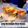 Rectangular Floral Centerpiece Clear Acrylic Flower Vase for Dining Table