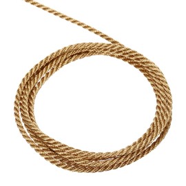 sourcing map Twisted Cord Trim, 5 Yard 2mm 3-Ply Twine Braided Rope Shiny Thread String for Craft Gift Bag Curtain Christmas Decor, Deep Gold - 5m