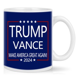WENSSY Trump Vance Make America Great Again 2024 Mug, Trump 2024 Mug, Trump Vance Novelty 2024 Mug, Trump for President of The United States Mug 11 Ounce Blue