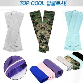 One-size-fits-all outdoor leisure activities top, cool top, no-sew UV protection sleeve top TOP Cool Tosh White 4ea