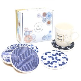 AD Juego de 6 posavasos para bebidas con base de corcho, alfombrilla protectora para tazas y tazas, oficina, cocina
