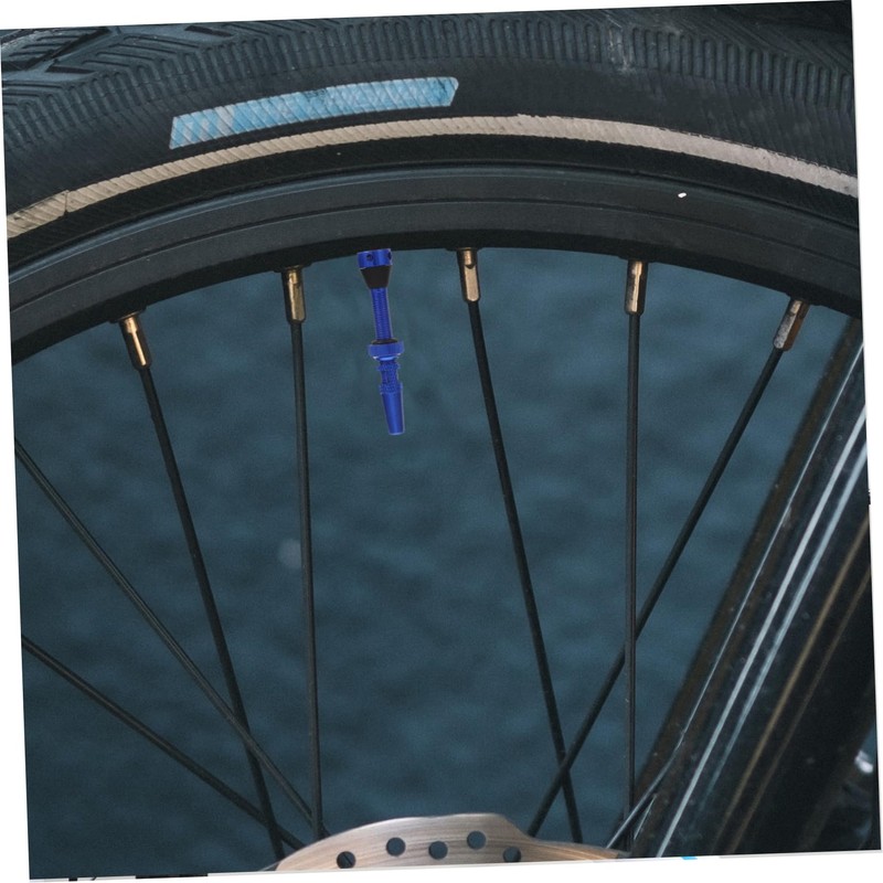 BIUDECO 4pcs Tubeless Tire Valve Stems Blue with Core Remover