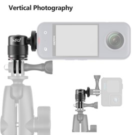 HSU Camera Adapter for Insta360, 360 Degree Adjustable Aluminium Alloy 1/4"-20 Camera Mount for Action Cameras