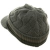 Acrylic Rasta Beanie Visor-Grey Black OSFM